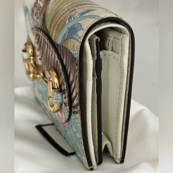 Gucci Shangai Calfskin Tiger Savanah Horsebit 1955 Card Case Wallet ~ NWOT - Picture 7 of 12